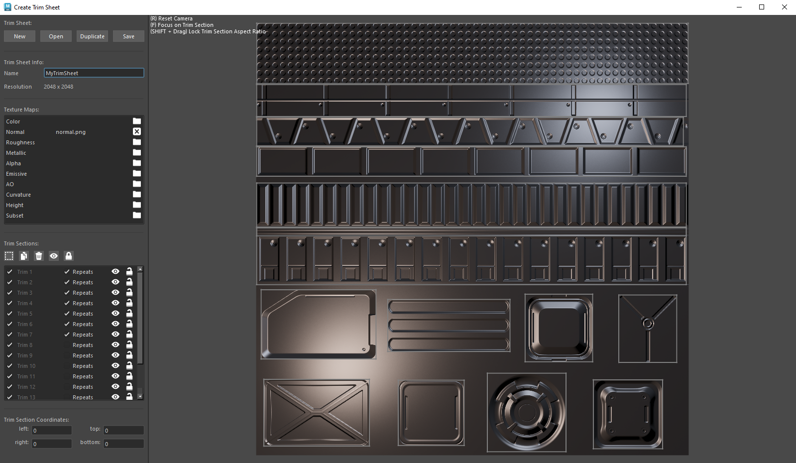 Trim Sheet Editor
